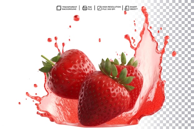 Une Affiche De Fraises Avec Une Touche De Liquide En Arrière-plan