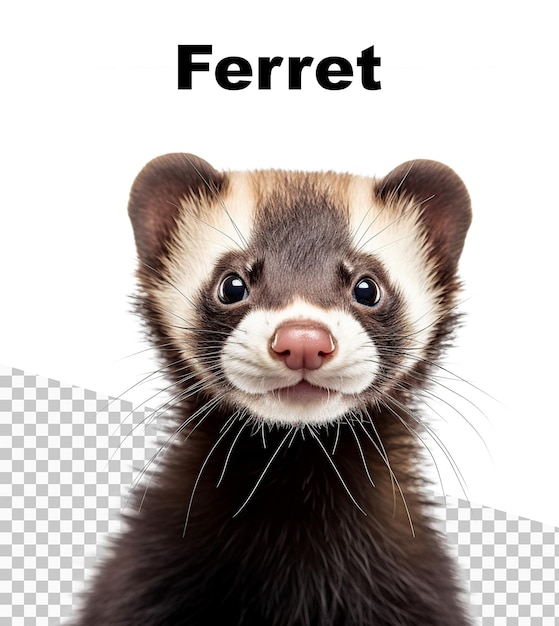 PSD affiche furet avec le titre furet sur fond blanc