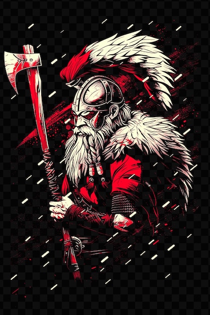 PSD une affiche d'un guerrier avec une épée et un bouclier