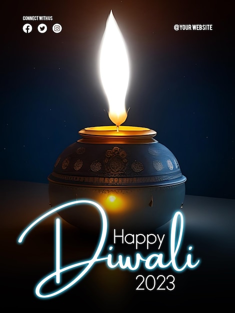 Affiche Happy Diwali avec un fond