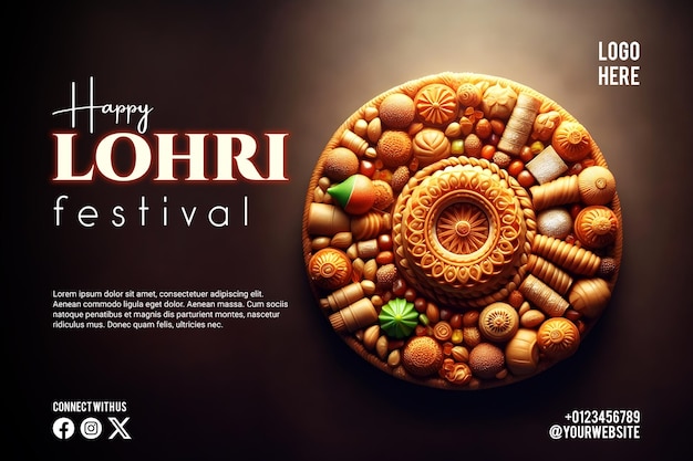 Une Affiche De Happy Lohri Avec Un Fond