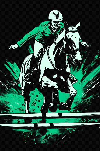 PSD une affiche d'un homme sur un cheval qui dit le cavalier