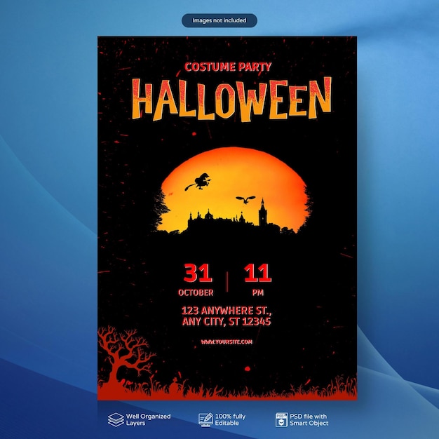 Affiche D'invitation De Flyer De Fête D'halloween Psd