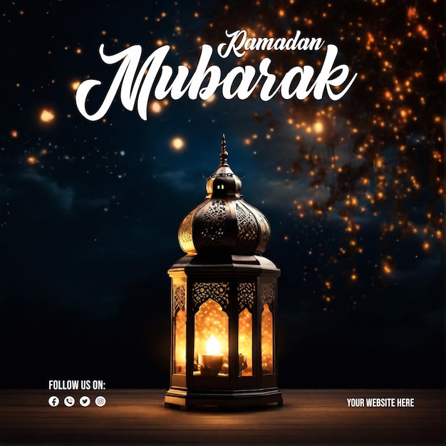 Affiche Islamique Du Ramadan Dans La Soirée Avec Un Fond Clair Et Un Ciel Nuageux