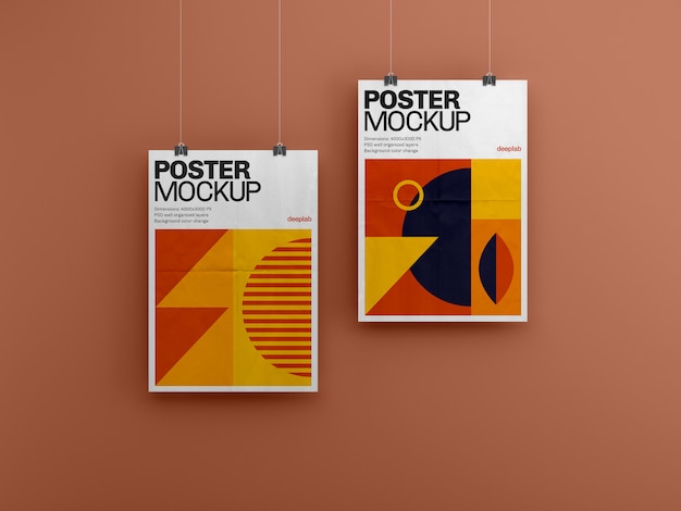 affiche avec maquette premium de fond modifiable