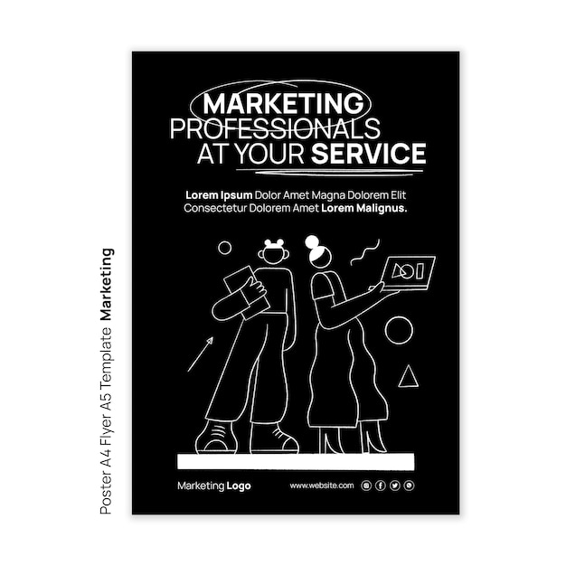 Affiche marketing dessinée à la main