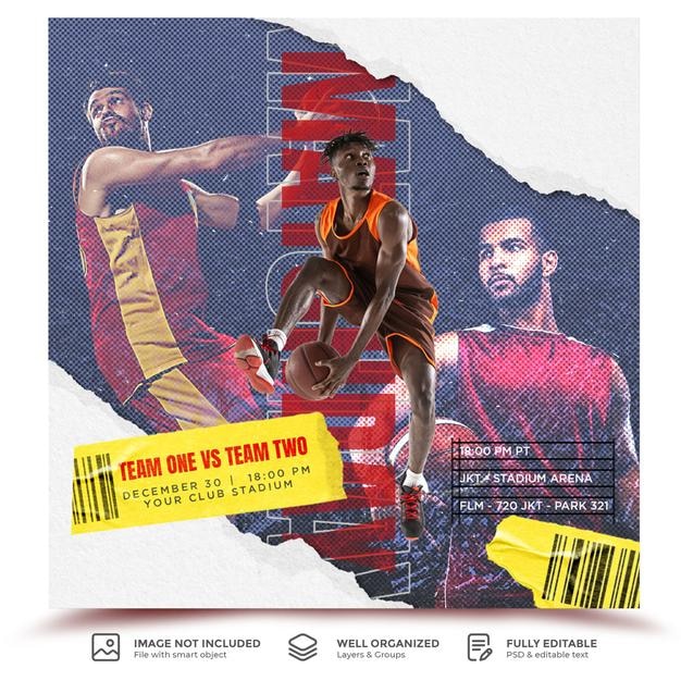 Affiche de match de sport ou bannière sur les médias sociaux