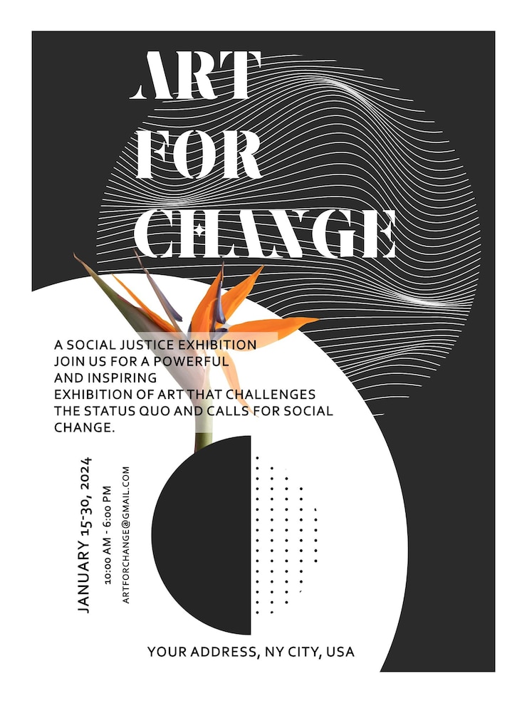 PSD une affiche noire d'art minimal