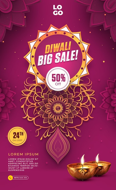 Affiche D'offre De Vente De Diwali