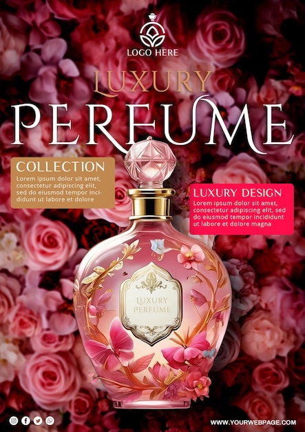 Affiche De Parfum Floral De Luxe