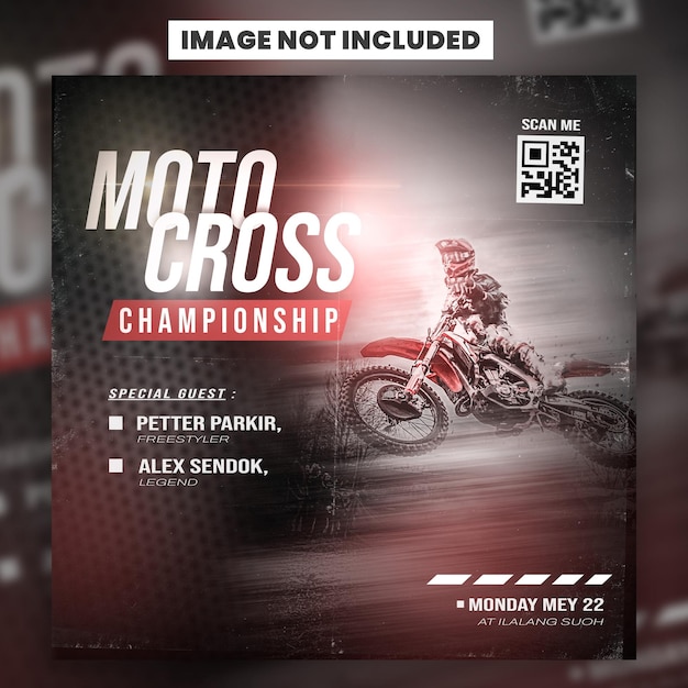 Une Affiche Pour Le Championnat De Moto Cross Est Affichée.