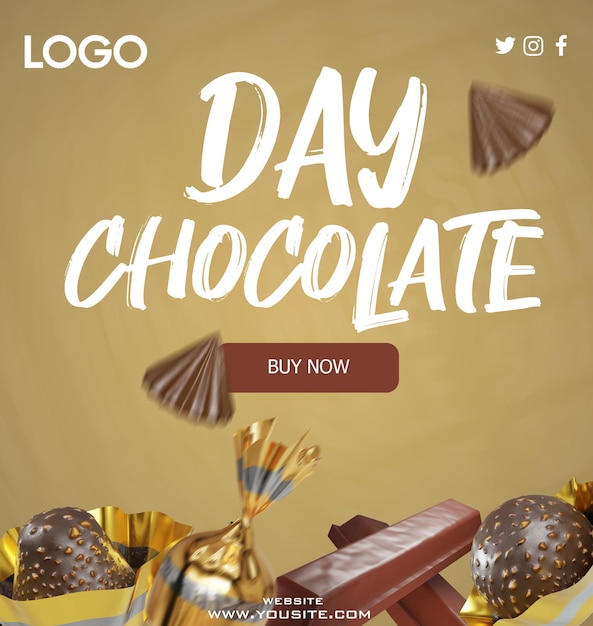 Une Affiche Pour Une Chocolaterie Appelée Day Chocolate.