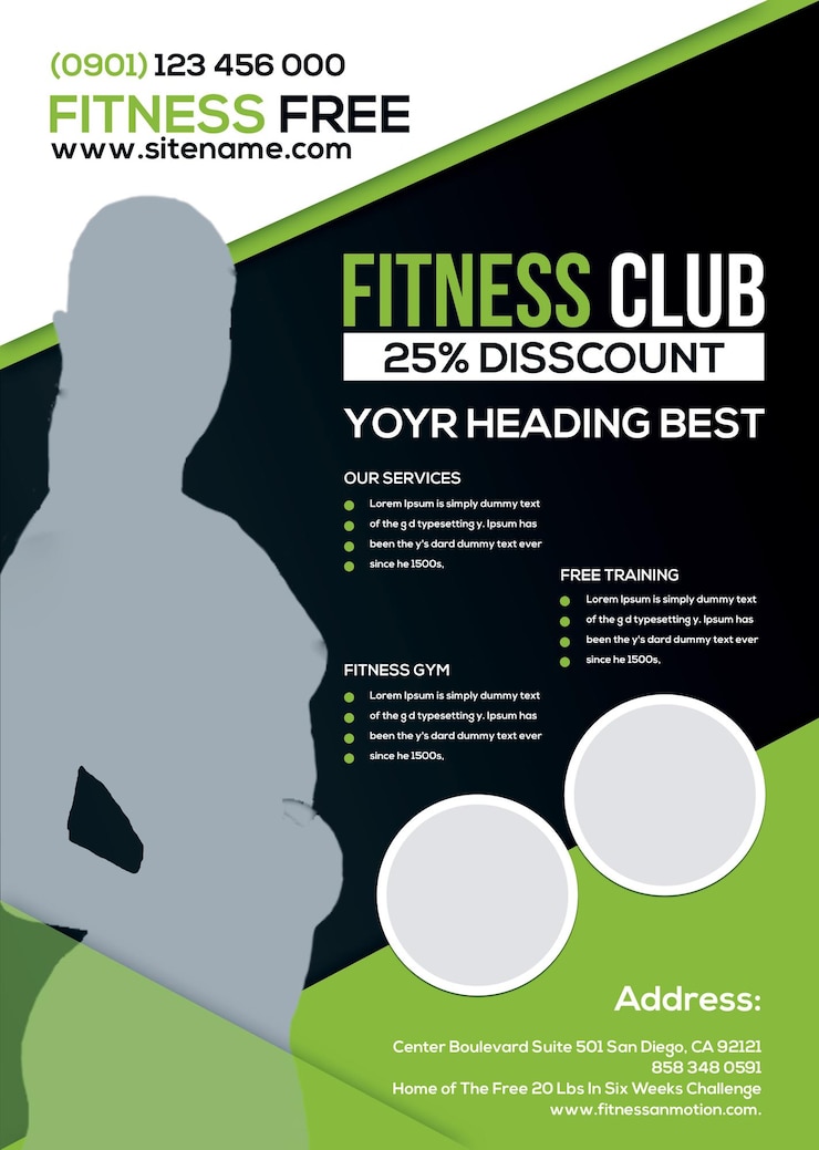 PSD une affiche pour un club de fitness qui dit club de fitness