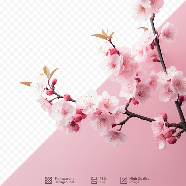 PSD une affiche pour la compagnie des cerisiers en fleurs.