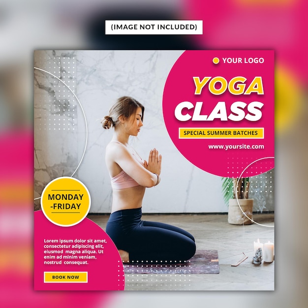 PSD une affiche pour un cours de yoga appelé cours de yoga