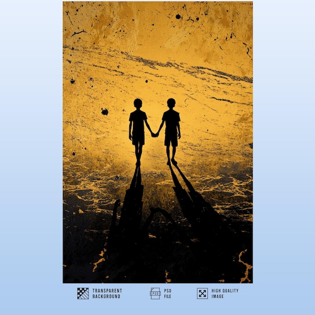 une affiche pour deux enfants avec une balle et les mots le mot dessus