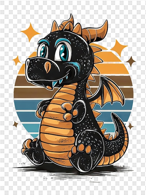 PSD une affiche pour un dragon avec un fond bleu et une étoile jaune en arrière-plan