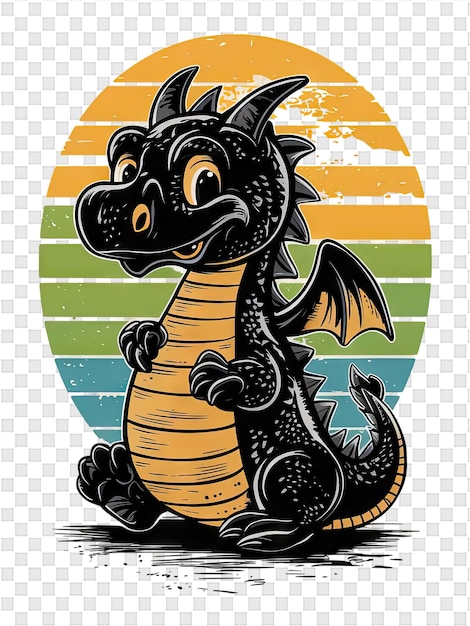 PSD une affiche pour un dragon avec un fond jaune