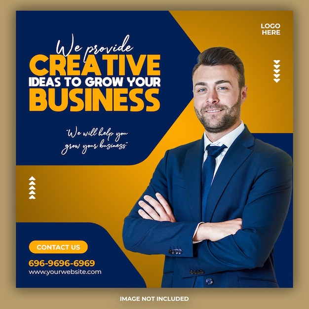 Une affiche pour une entreprise qui dit que nous fournissons des idées créatives pour développer votre entreprise.