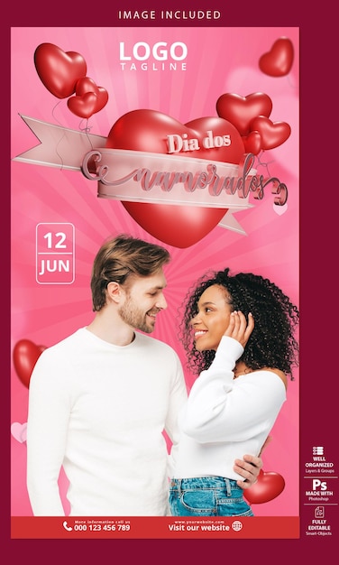 PSD une affiche pour un événement de la saint-valentin.