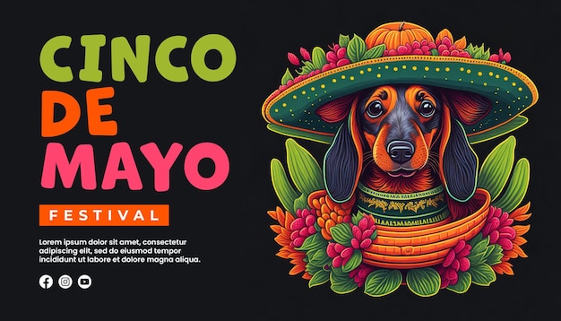 PSD une affiche pour le festival cinco de mayo