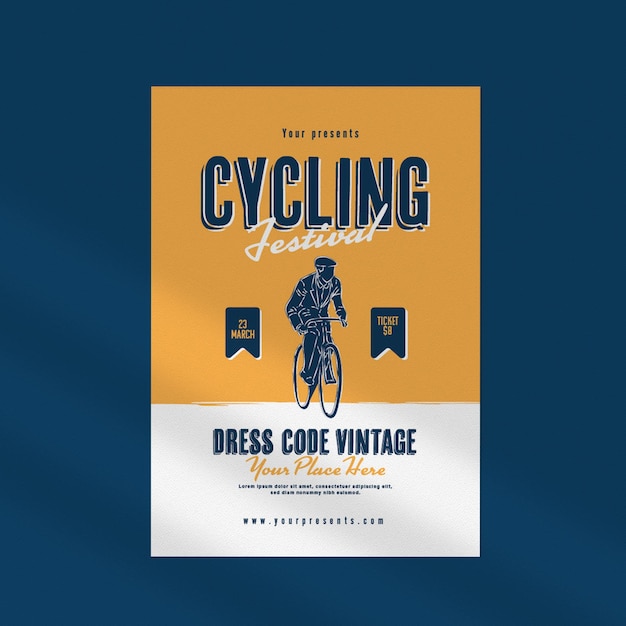 PSD une affiche pour la fête du vélo qui dit « dress code vintage ».