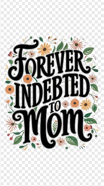PSD une affiche pour la fête des mères avec des fleurs et les mots pour toujours à elle