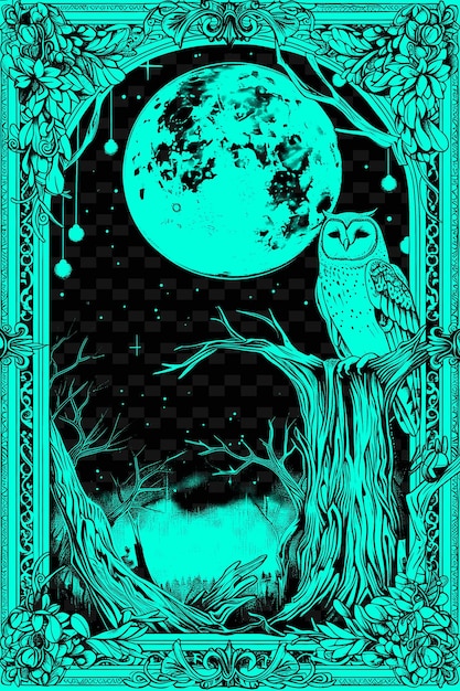 PSD une affiche pour le hibou et la lune