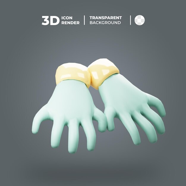 PSD une affiche pour une icône 3d gants à main.