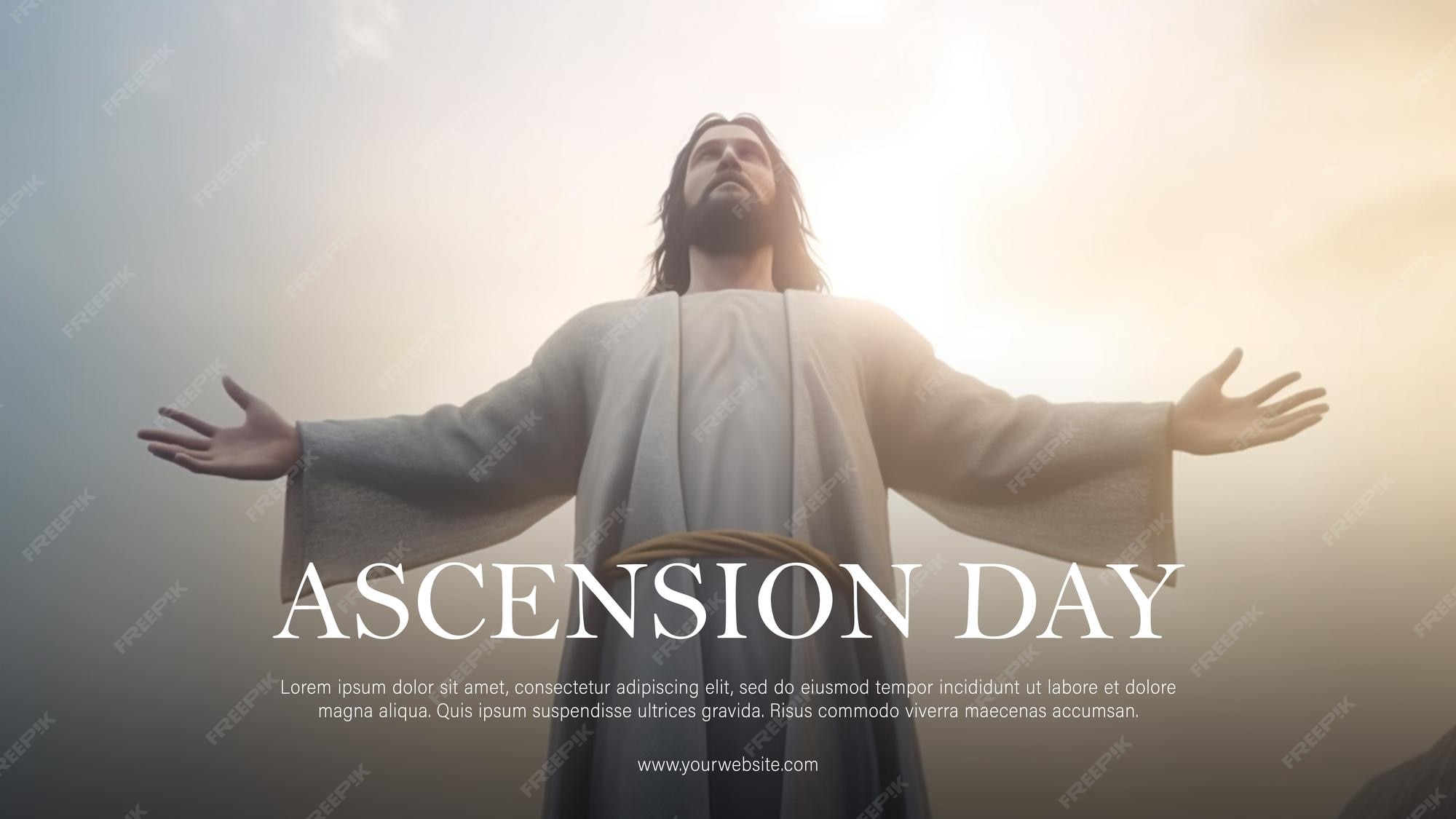 Une Affiche Pour Le Jour De L'ascension Avec L'image De Jésus En