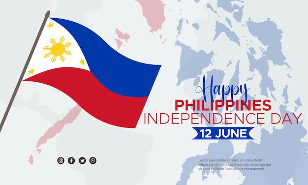 PSD une affiche pour le jour de l'indépendance des philippines.