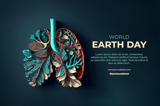 Une affiche pour le jour de la terre avec les mots journée mondiale de la terre dessus.