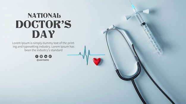 une affiche pour une journée de médecins avec un stéthoscope dessus
