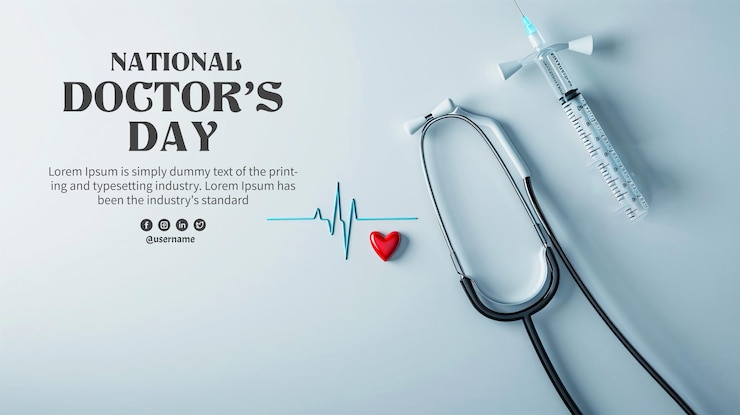 une affiche pour une journée de médecins avec un stéthoscope dessus
