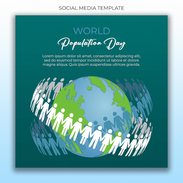 Une affiche pour la journée mondiale de la population avec des gens autour d'elle