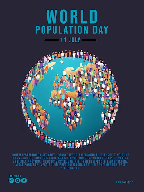 PSD affiche pour la journée mondiale de la population