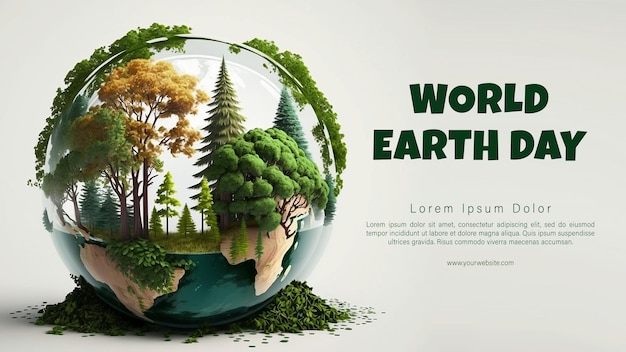 Une Affiche Pour La Journée Mondiale De La Terre Avec Des Arbres à L'intérieur.
