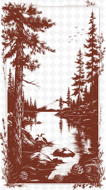 PSD une affiche pour un lac avec un couple de canards dessus