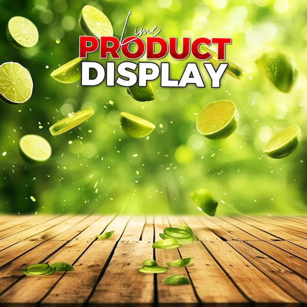 PSD une affiche pour lime avec présentation du produit