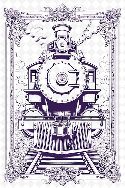 PSD une affiche pour la locomotive à vapeur avec les mots moteur à vapeurs dessus