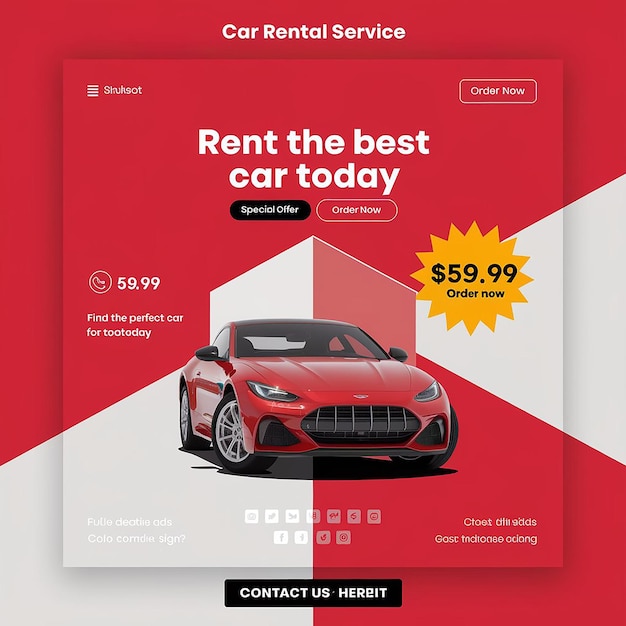une affiche pour louer la meilleure voiture d'aujourd'hui