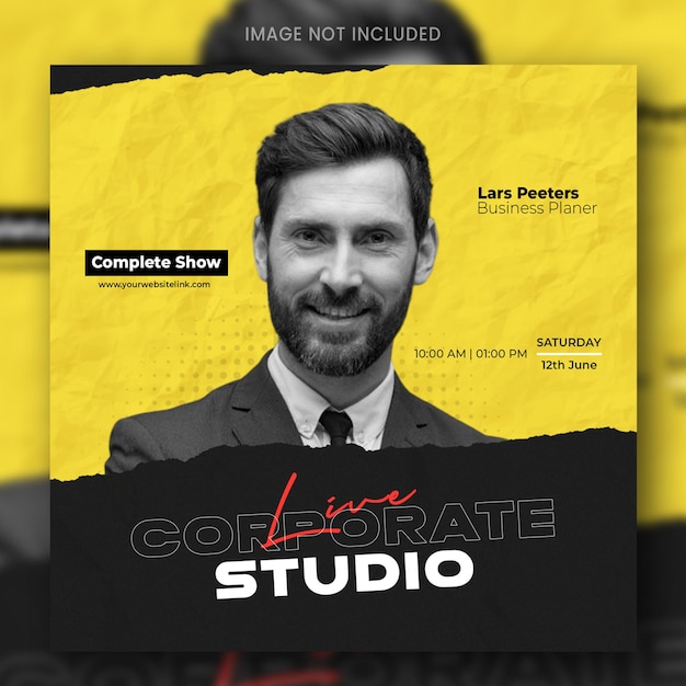 Une Affiche Pour Le Modèle De Publication Instagram Du Studio D'entreprise De L'entreprise