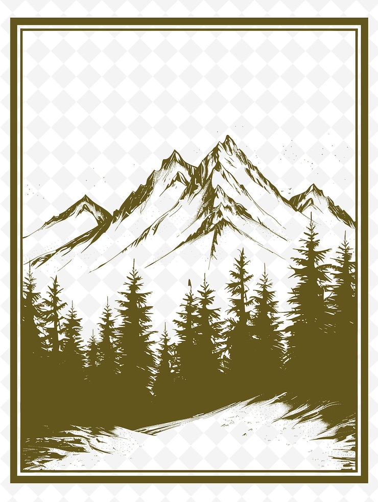 PSD une affiche pour une montagne qui dit "neige"