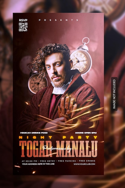 PSD une affiche pour night manan manu