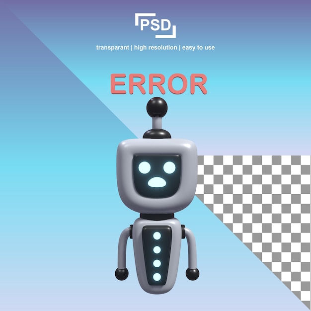 Une affiche pour un robot avec le mot erreur dessus