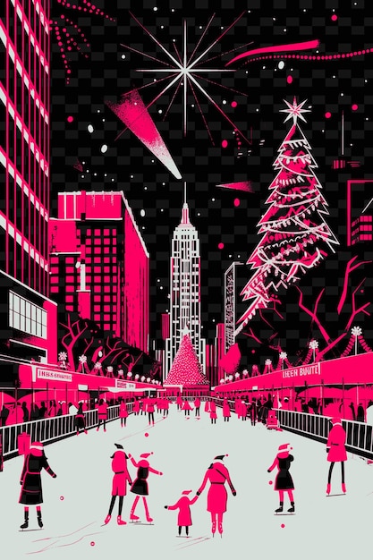 PSD une affiche pour la saison de noël de l'année