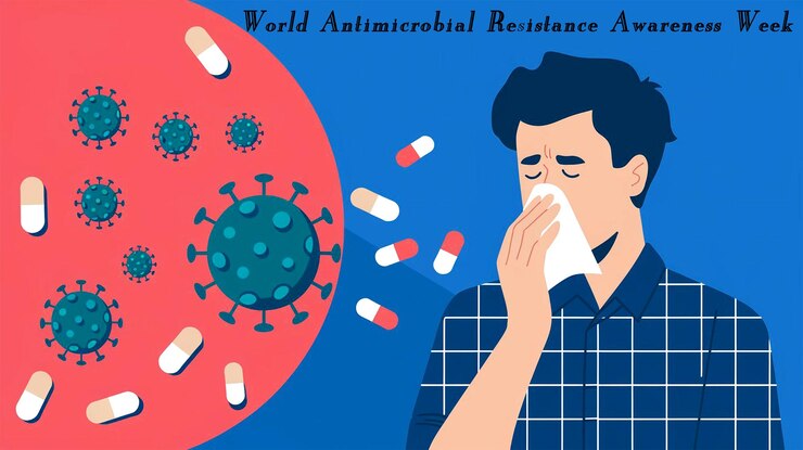 PSD une affiche pour la semaine mondiale de sensibilisation à la résistance aux antimicrobiens en novembre