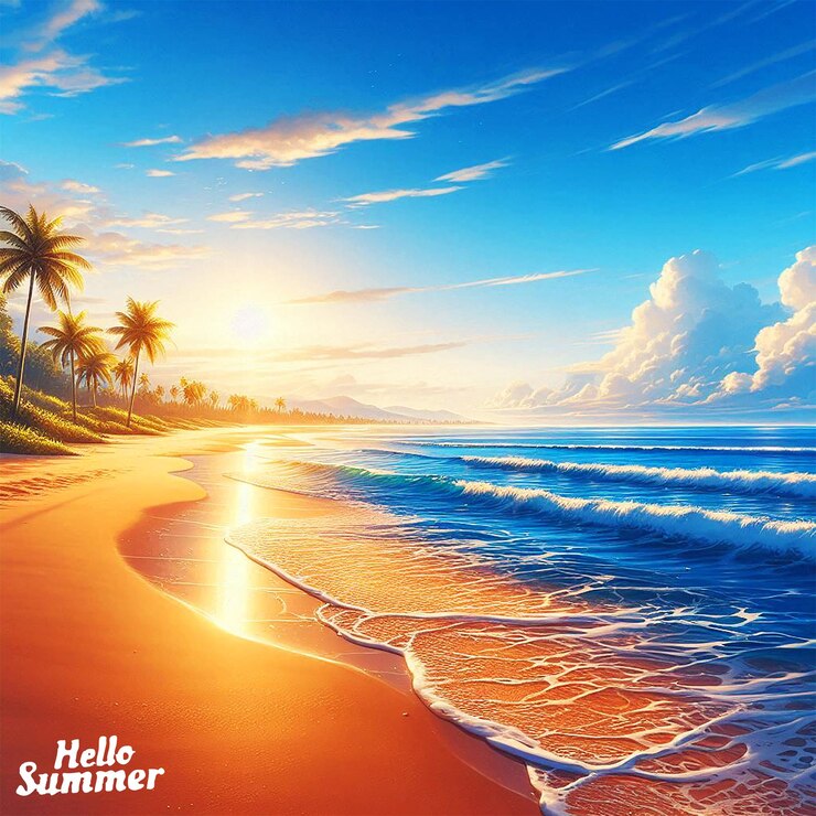 PSD une affiche pour le soleil d'été est sur la plage