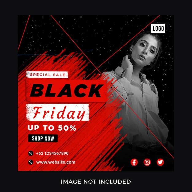 affiche promotionnelle du vendredi noir modèle de publication sur les médias sociaux