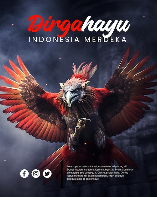 PSD affiche psd indonésie merdeka dirgahayu 17 agustus